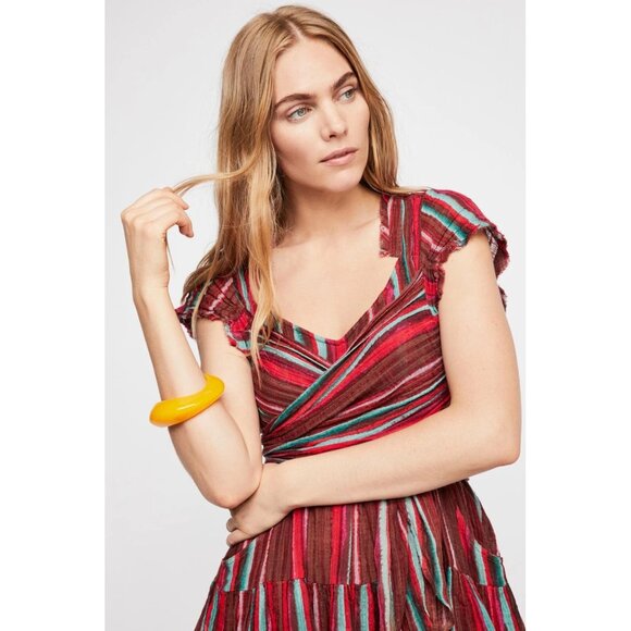 Free People FP One Maia Striped Wrap Mini Dress S - Picture 2 of 3